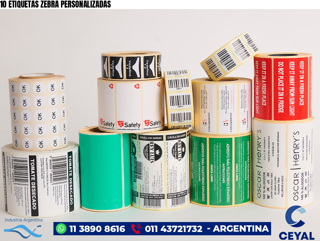 10 ETIQUETAS ZEBRA PERSONALIZADAS