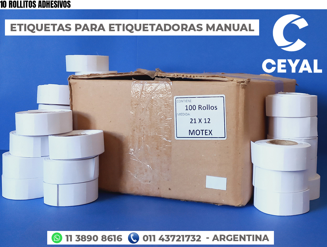 10 ROLLITOS ADHESIVOS