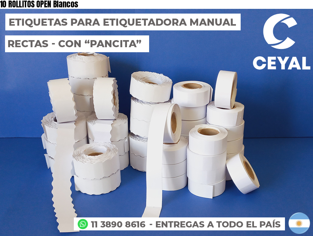 10 ROLLITOS OPEN Blancos