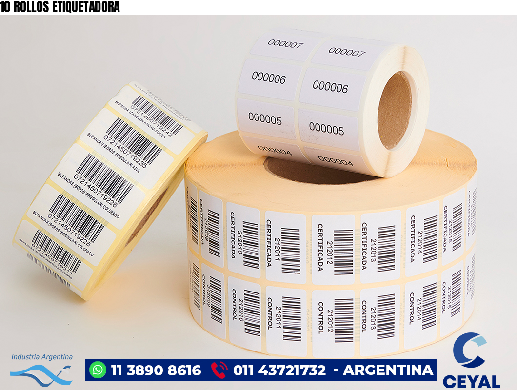 10 ROLLOS ETIQUETADORA