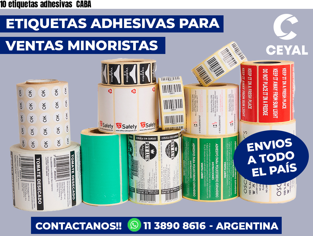 10 etiquetas adhesivas  CABA