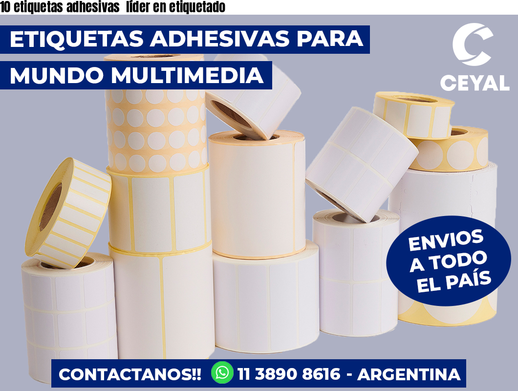 10 etiquetas adhesivas  líder en etiquetado