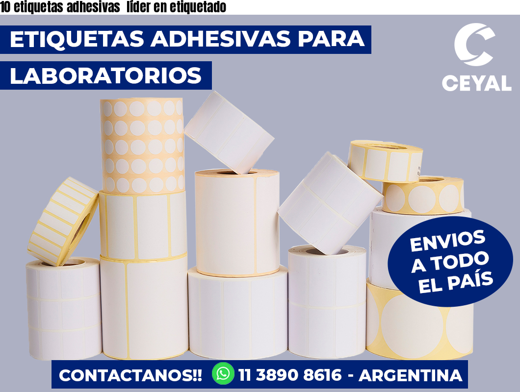 10 etiquetas adhesivas  líder en etiquetado