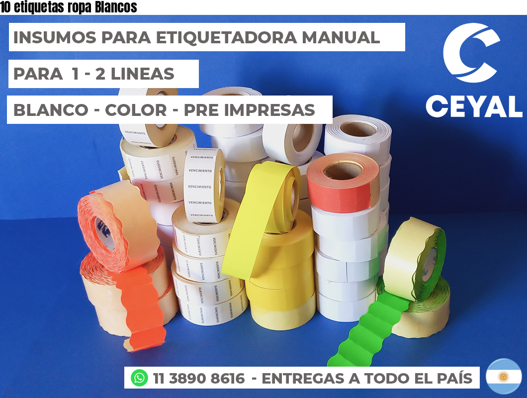 10 etiquetas ropa Blancos