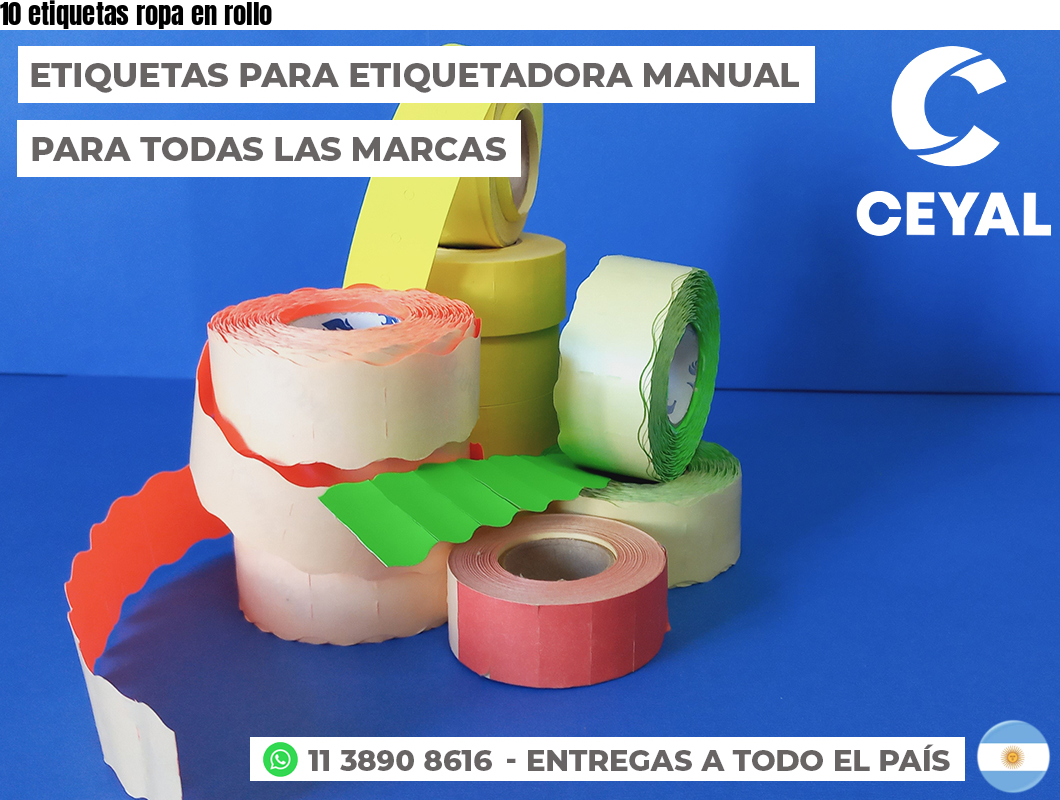 10 etiquetas ropa en rollo