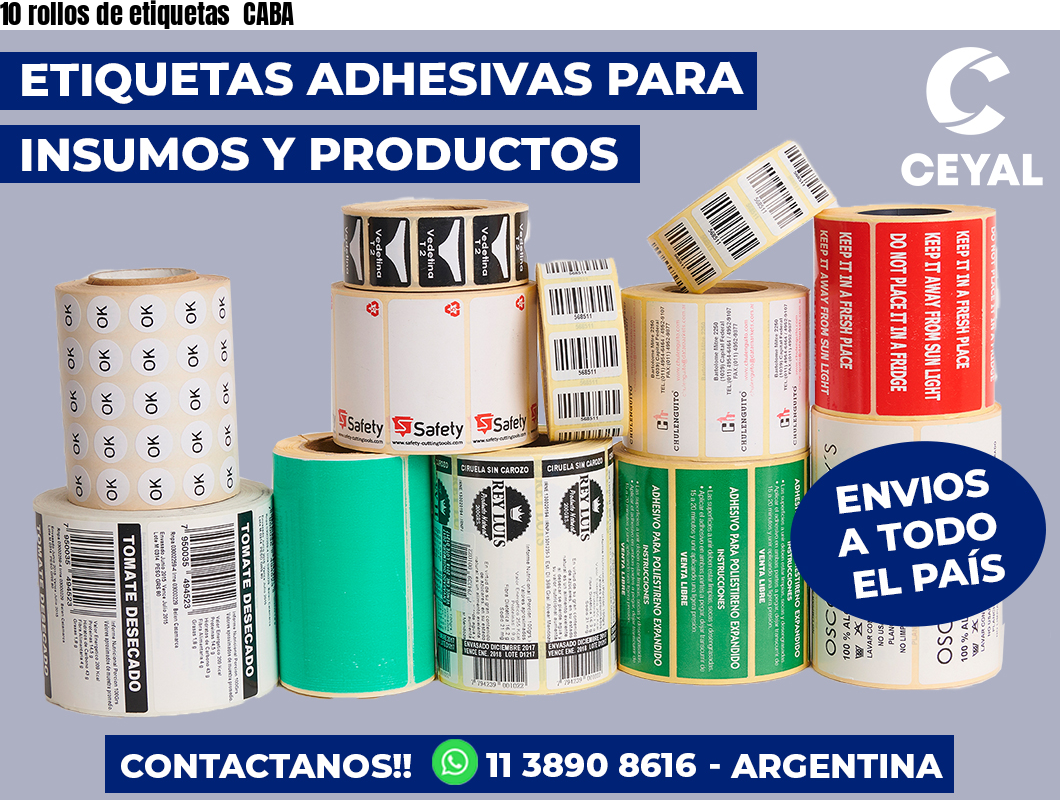 10 rollos de etiquetas  CABA