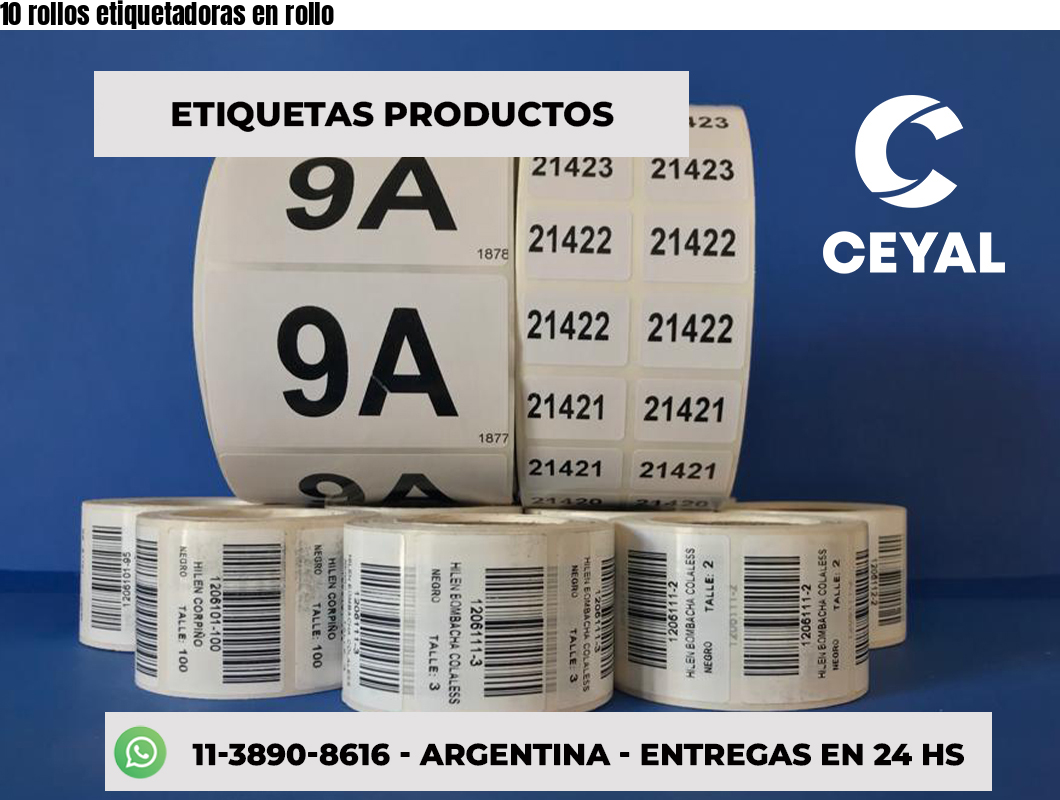 10 rollos etiquetadoras en rollo