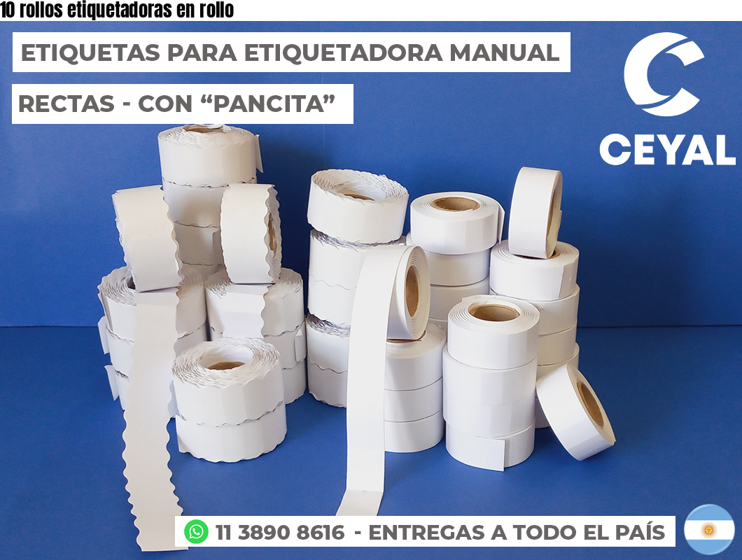 10 rollos etiquetadoras en rollo