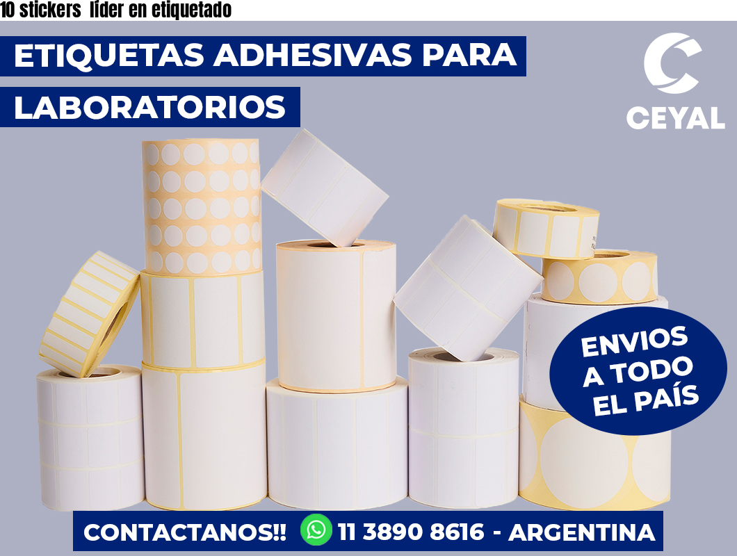 10 stickers  líder en etiquetado