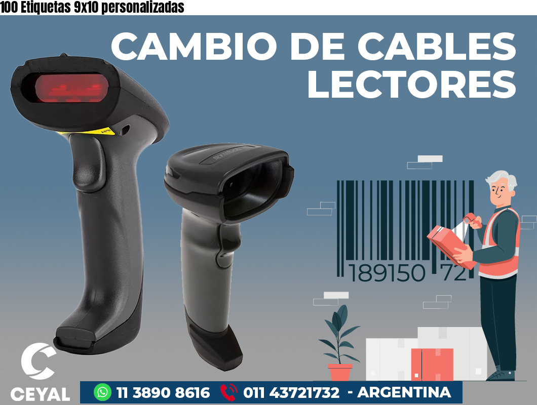 100 Etiquetas 9x10 personalizadas