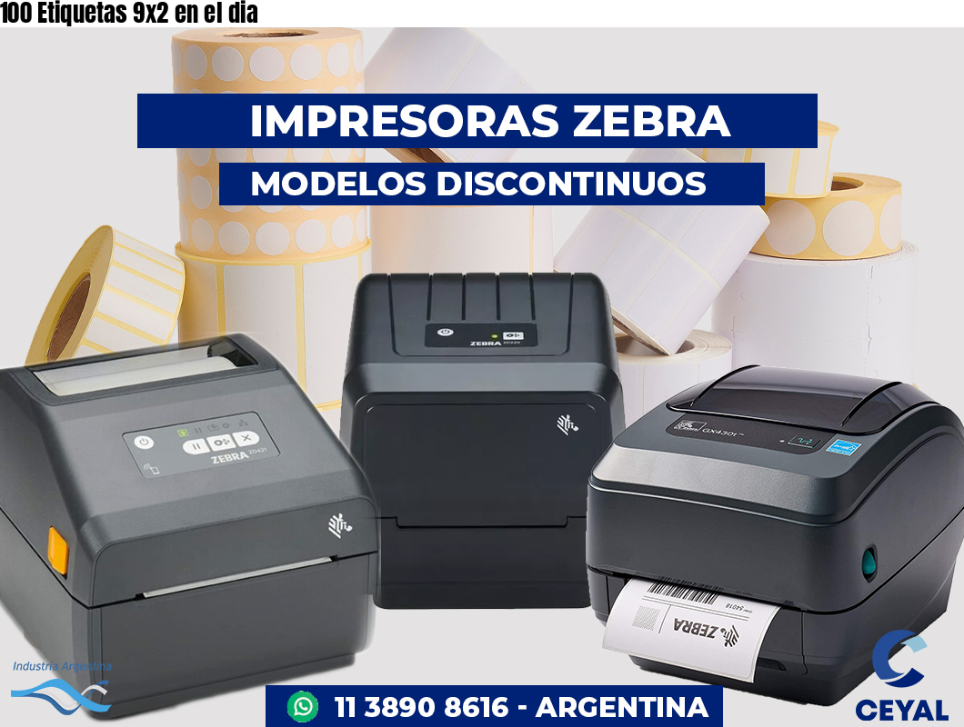 100 Etiquetas 9x2 en el dia