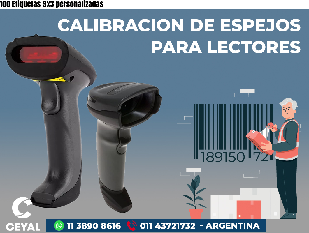 100 Etiquetas 9x3 personalizadas