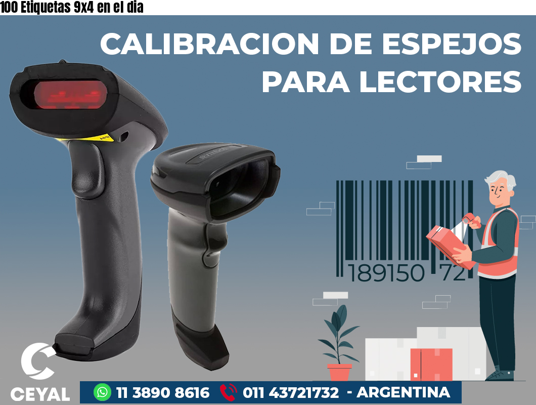 100 Etiquetas 9x4 en el dia