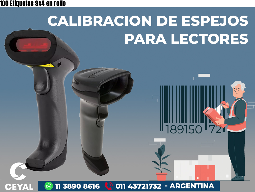 100 Etiquetas 9x4 en rollo