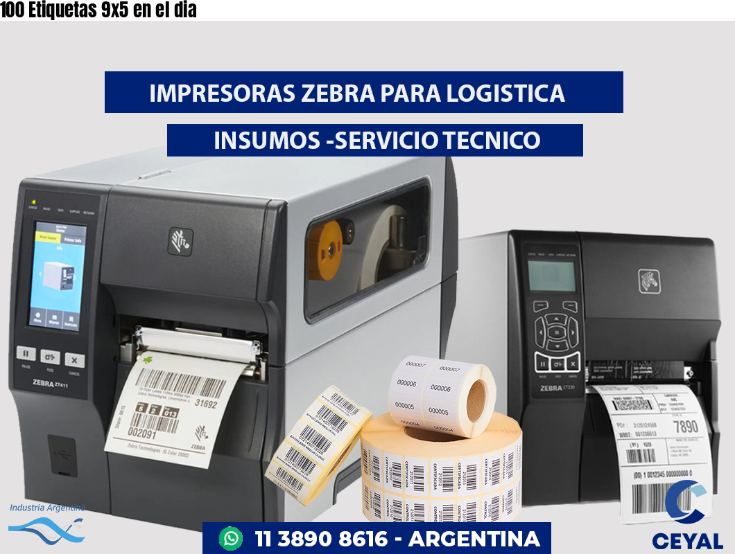 100 Etiquetas 9x5 en el dia
