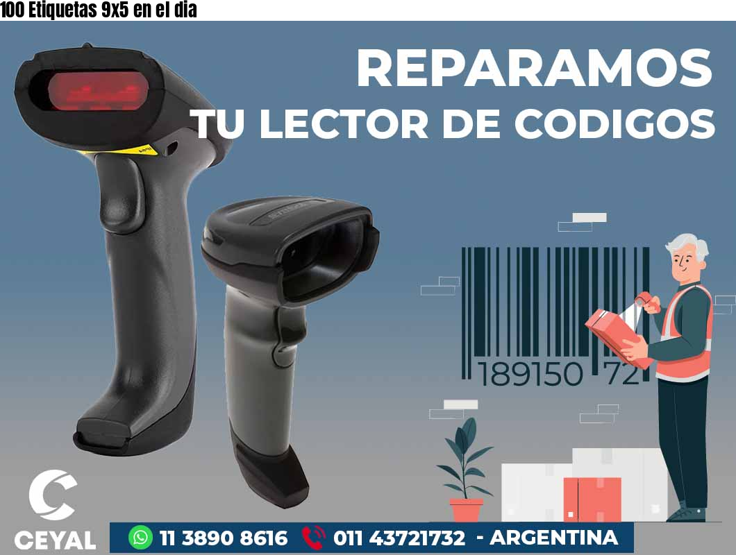 100 Etiquetas 9x5 en el dia