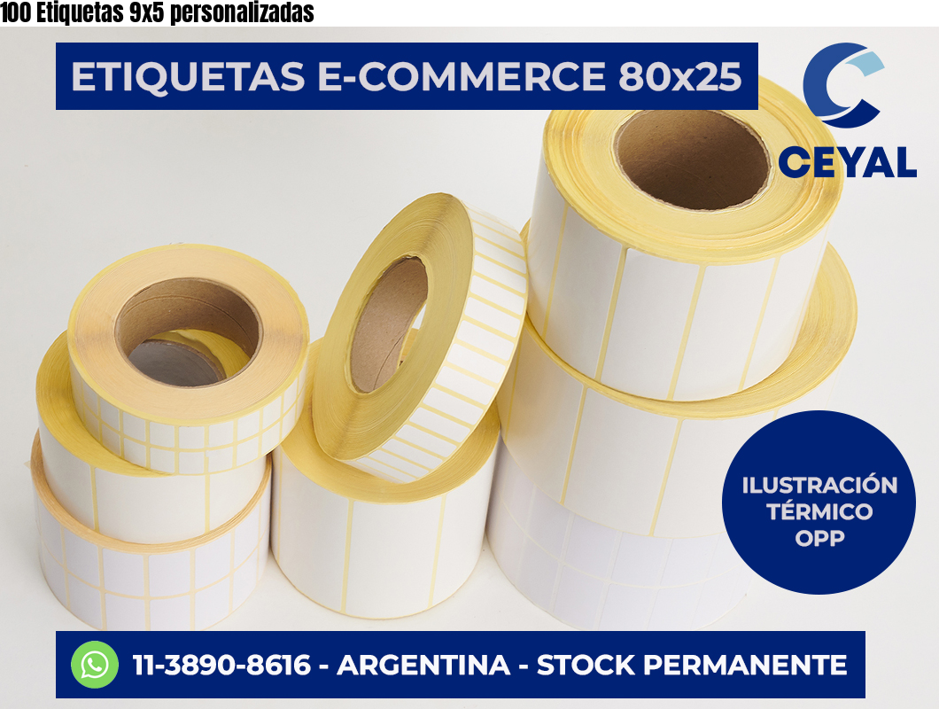 100 Etiquetas 9×5 personalizadas