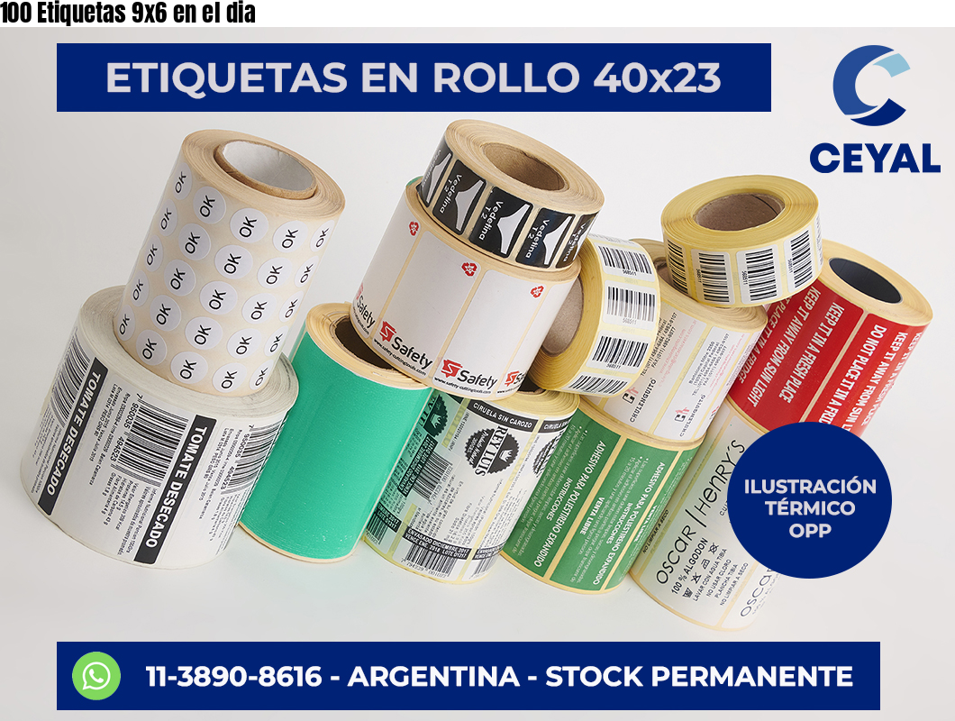100 Etiquetas 9×6 en el dia