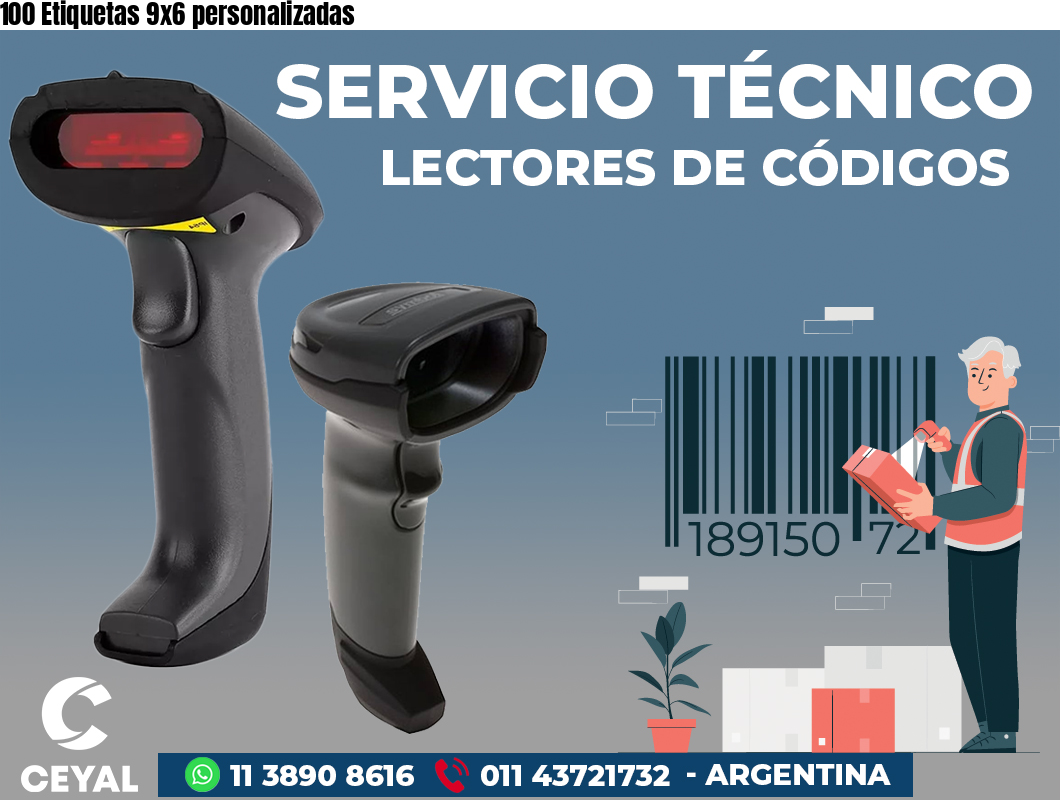 100 Etiquetas 9x6 personalizadas