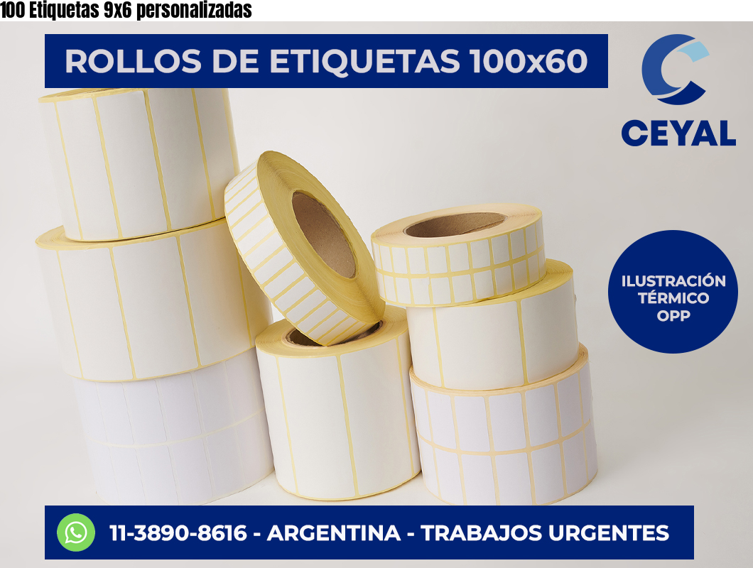 100 Etiquetas 9×6 personalizadas