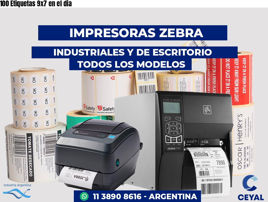 100 Etiquetas 9x7 en el dia