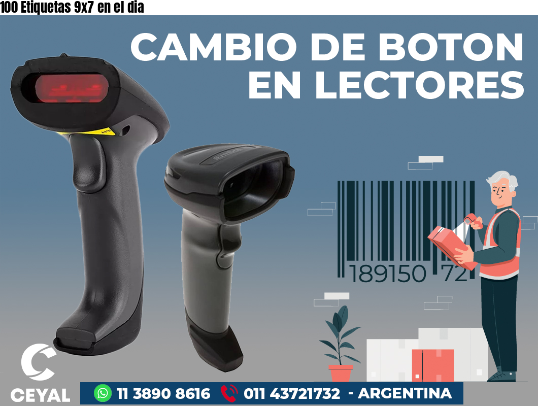 100 Etiquetas 9x7 en el dia
