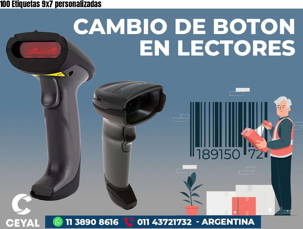100 Etiquetas 9x7 personalizadas
