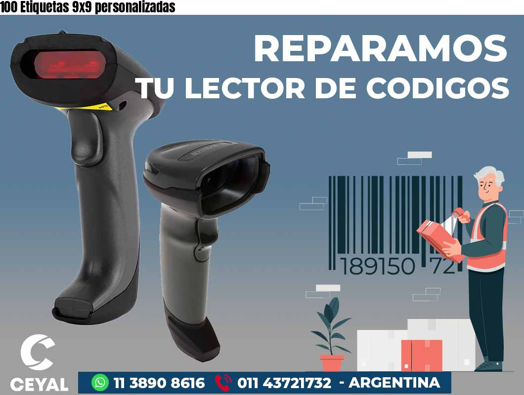 100 Etiquetas 9x9 personalizadas