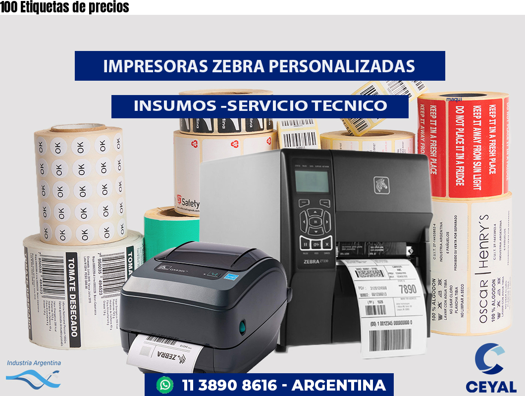 100 Etiquetas de precios