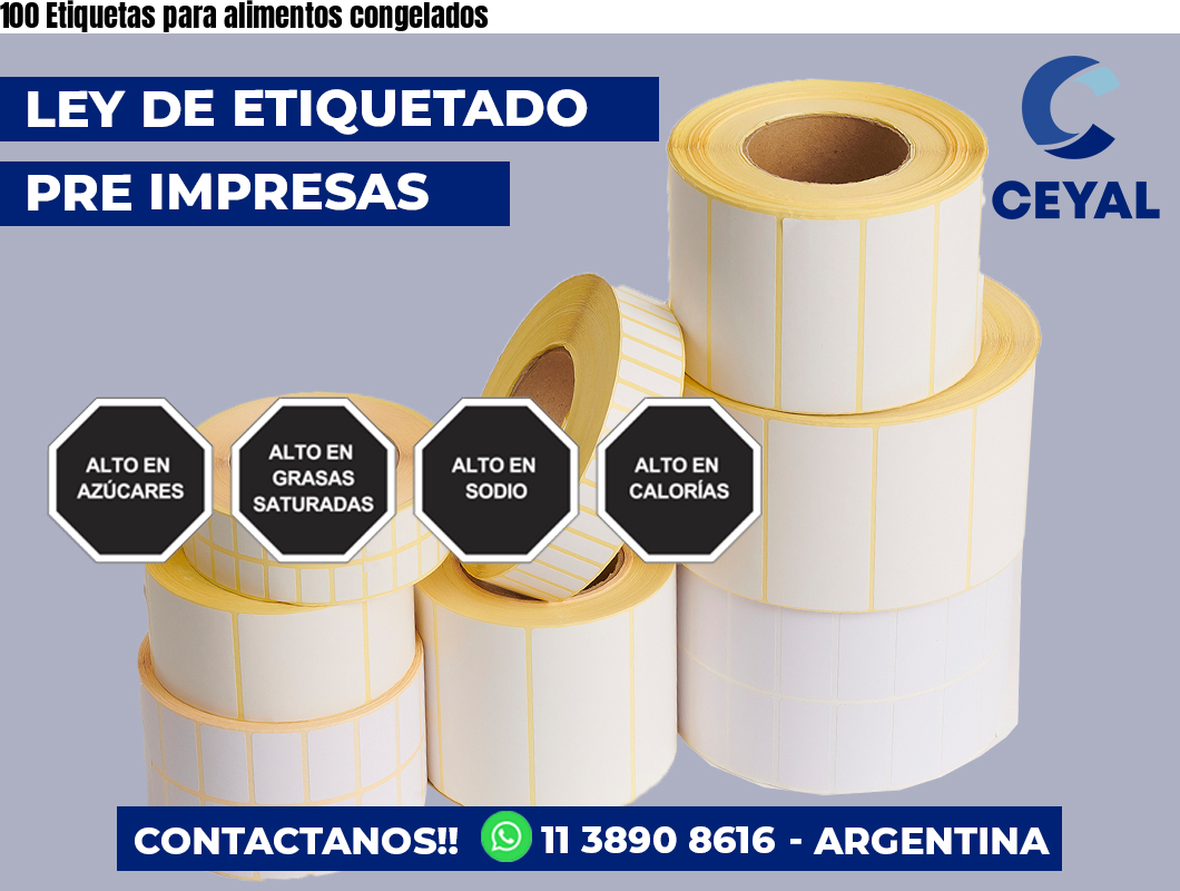 100 Etiquetas para alimentos congelados