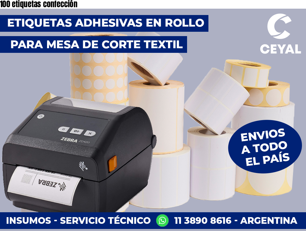 100 etiquetas confección