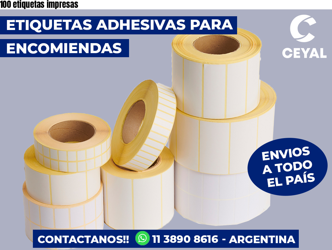100 etiquetas impresas