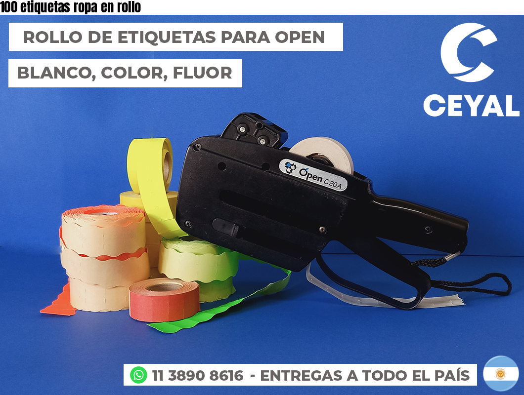 100 etiquetas ropa en rollo