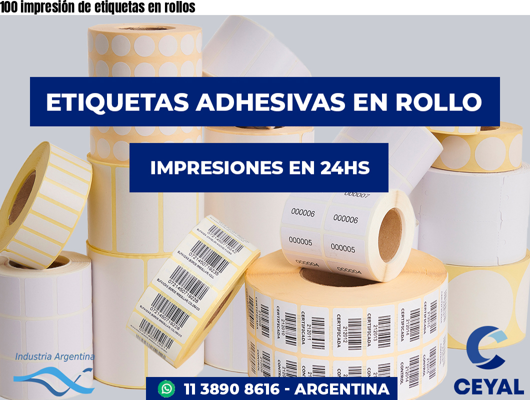 100 impresión de etiquetas en rollos