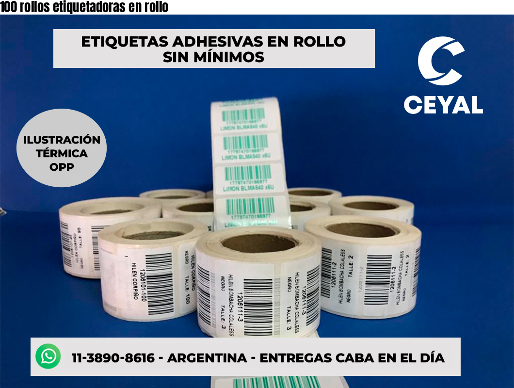 100 rollos etiquetadoras en rollo