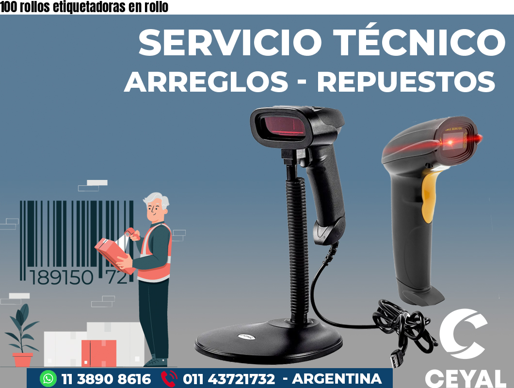 100 rollos etiquetadoras en rollo