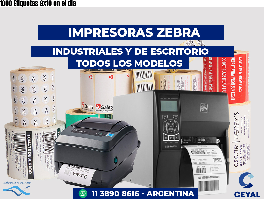 1000 Etiquetas 9x10 en el dia