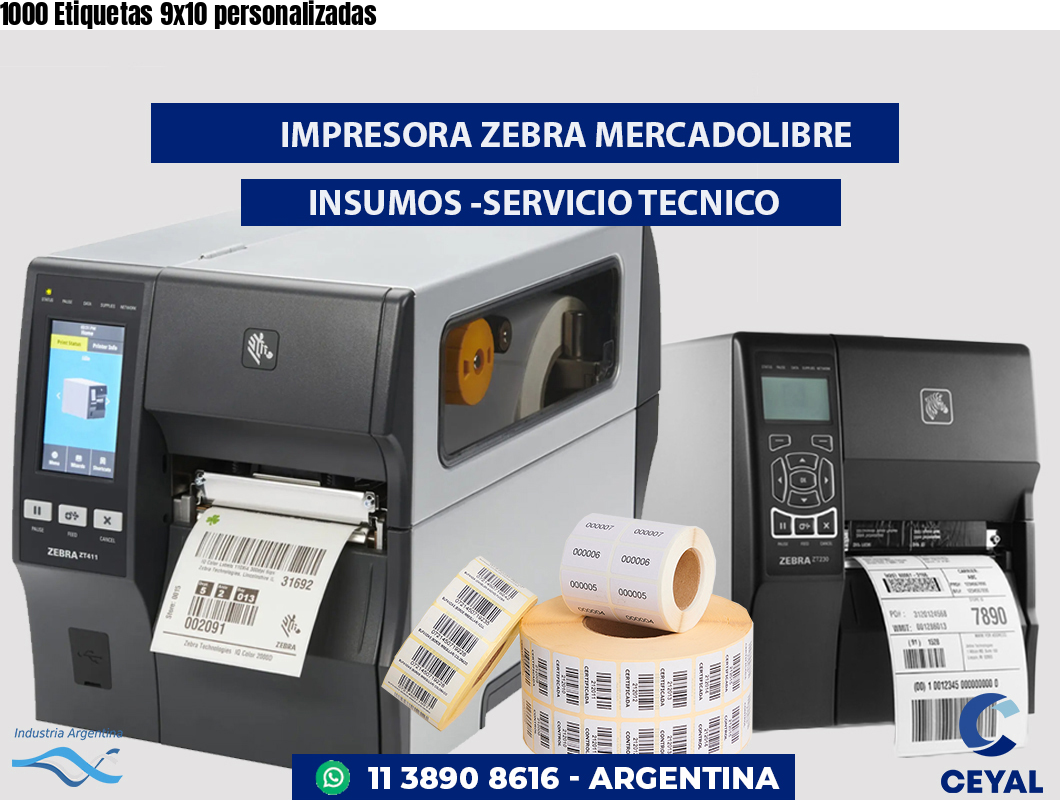 1000 Etiquetas 9x10 personalizadas