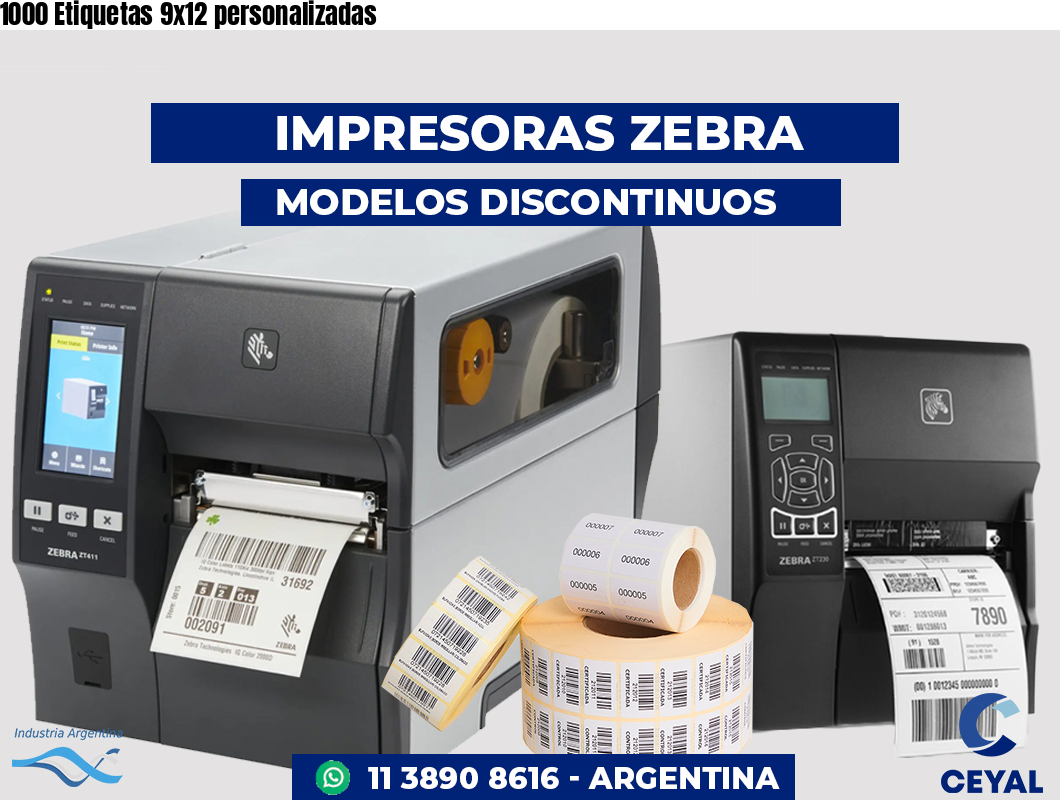 1000 Etiquetas 9x12 personalizadas