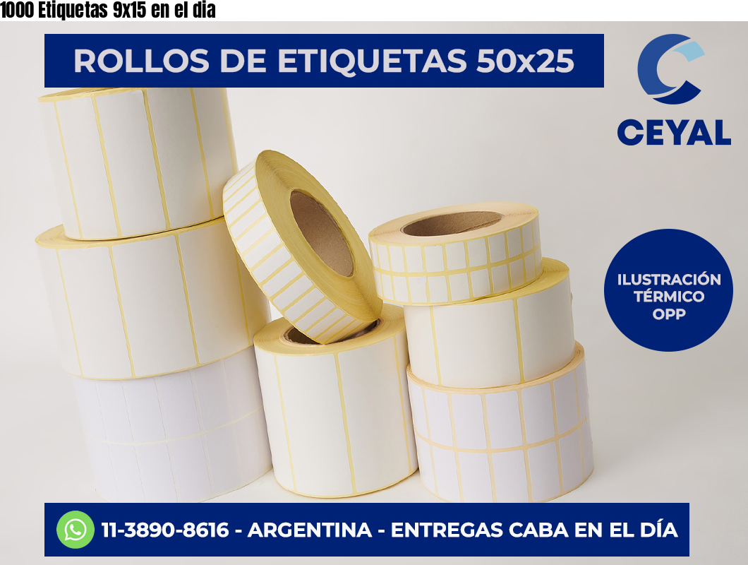 1000 Etiquetas 9×15 en el dia