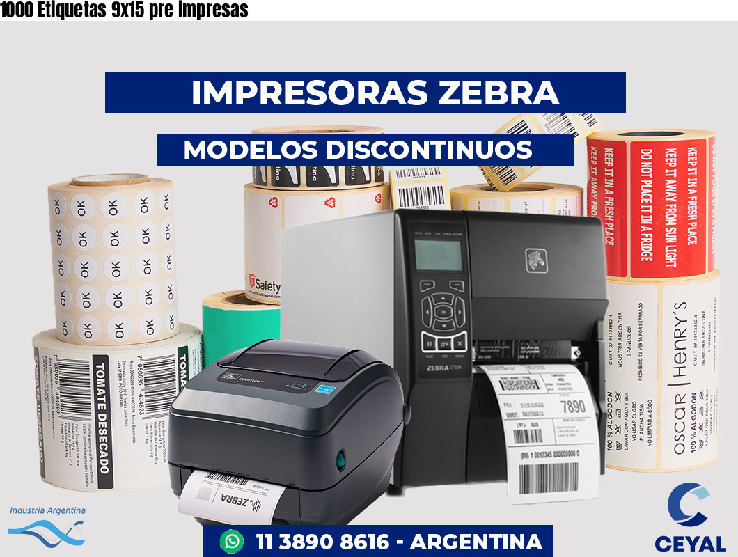 1000 Etiquetas 9x15 pre impresas