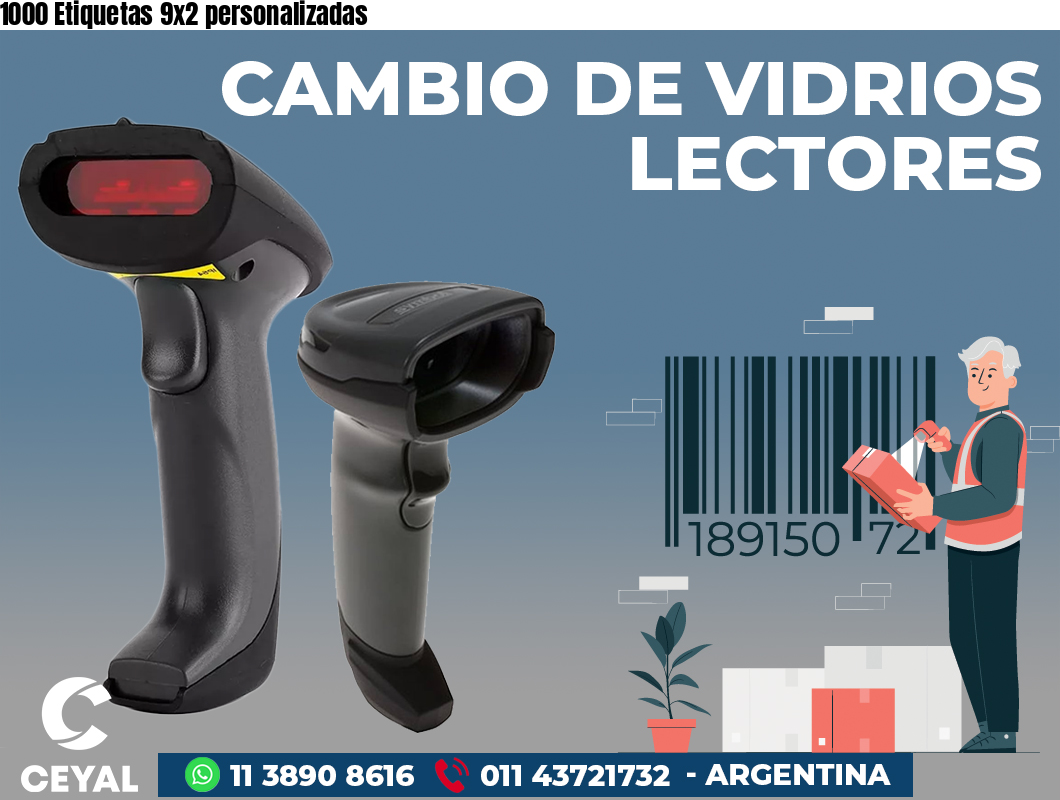 1000 Etiquetas 9x2 personalizadas