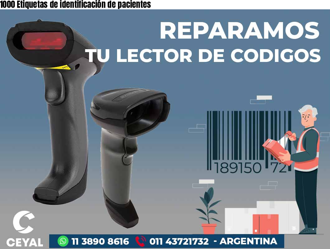 1000 Etiquetas de identificación de pacientes