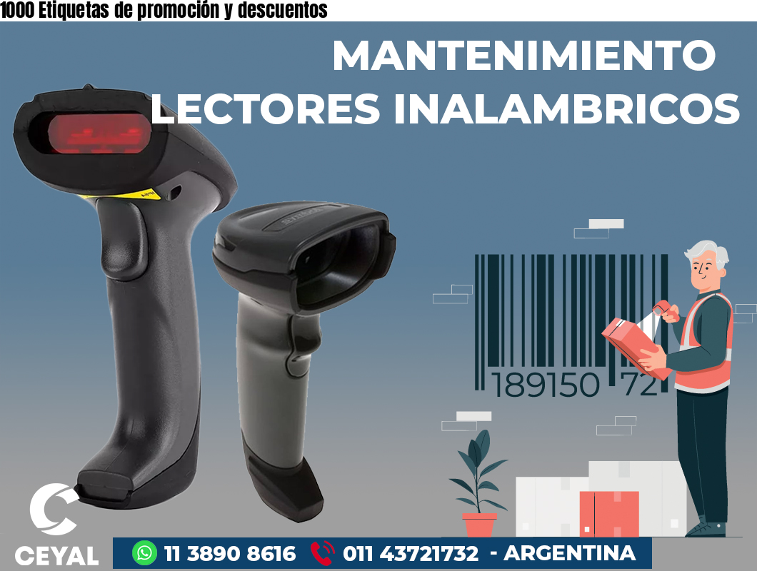 1000 Etiquetas de promoción y descuentos