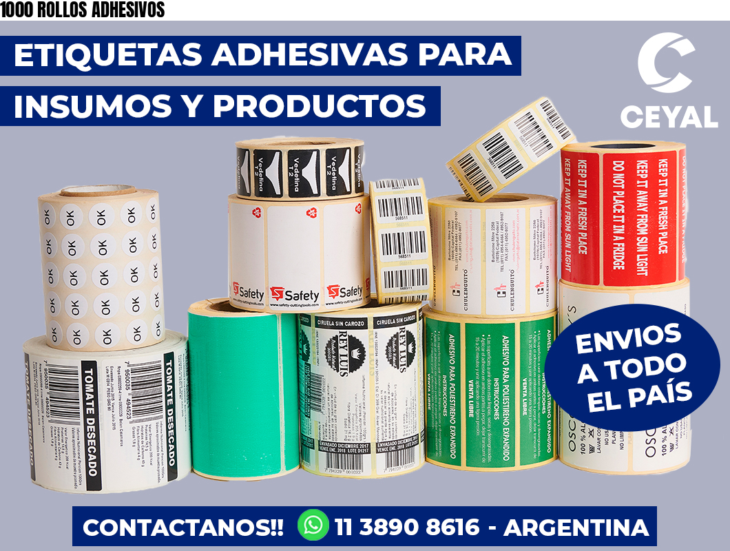1000 ROLLOS ADHESIVOS