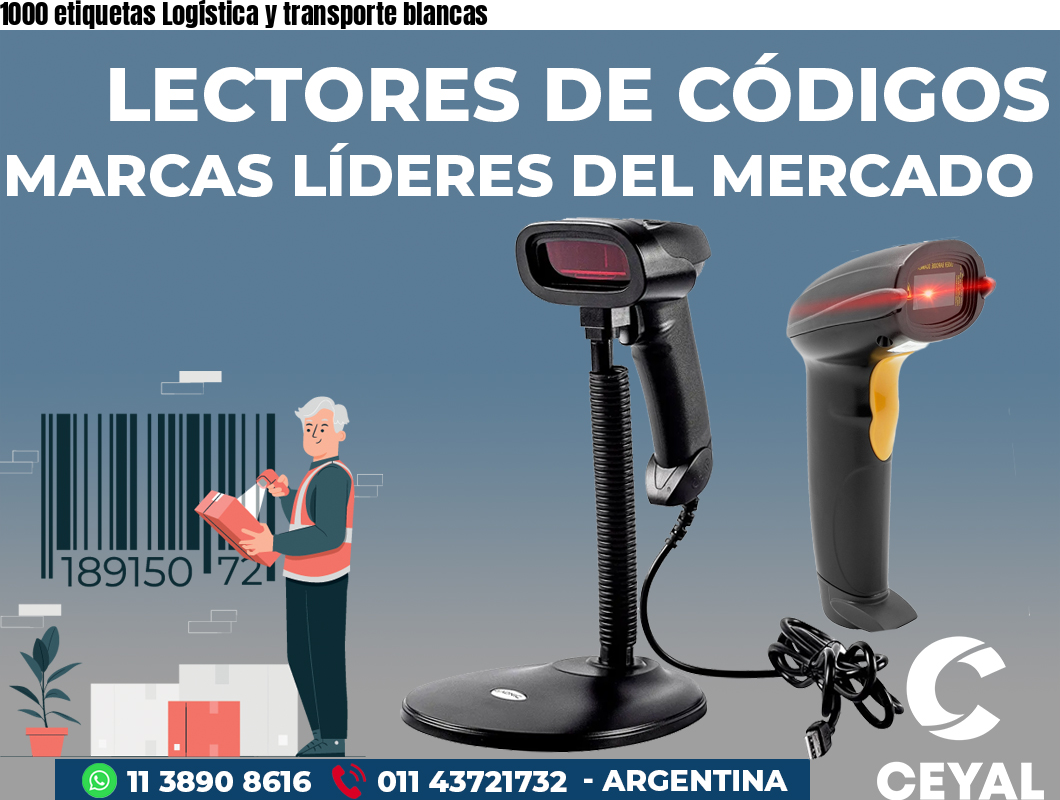 1000 etiquetas Logística y transporte blancas