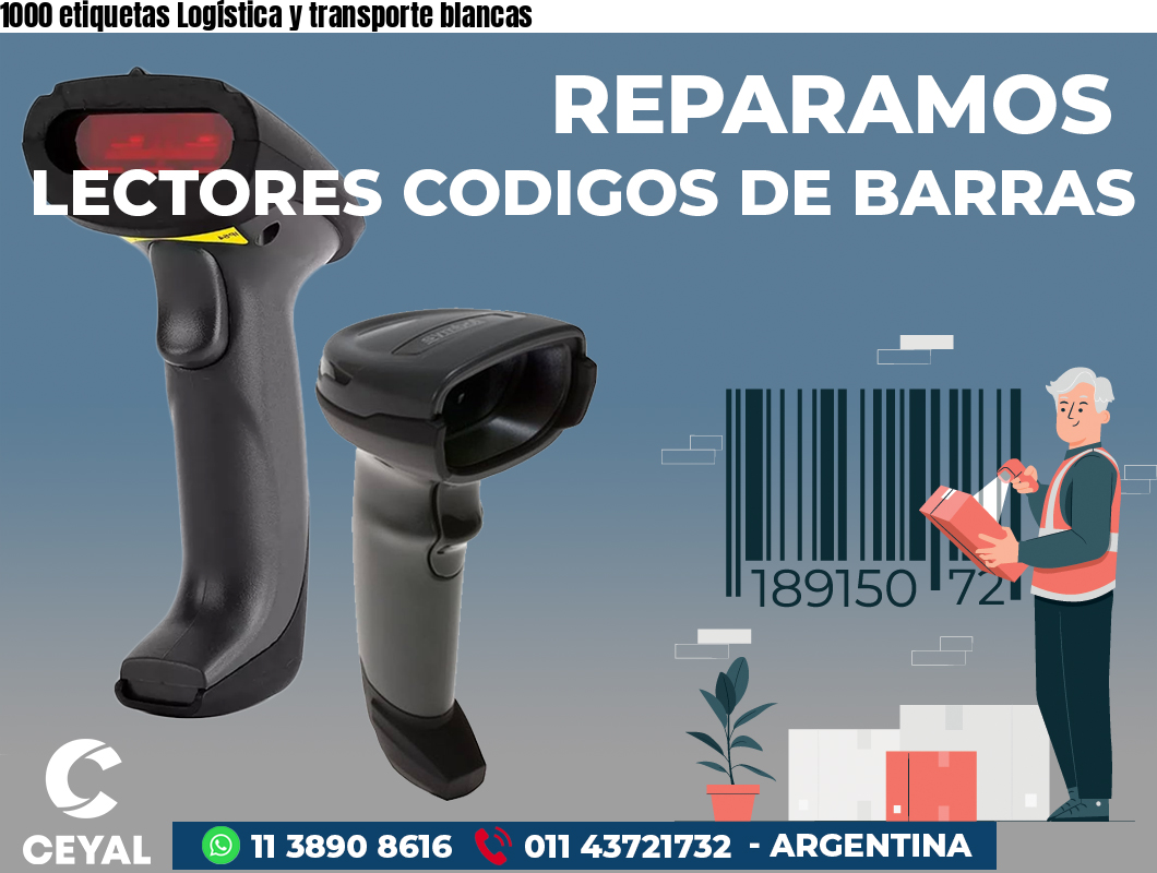1000 etiquetas Logística y transporte blancas