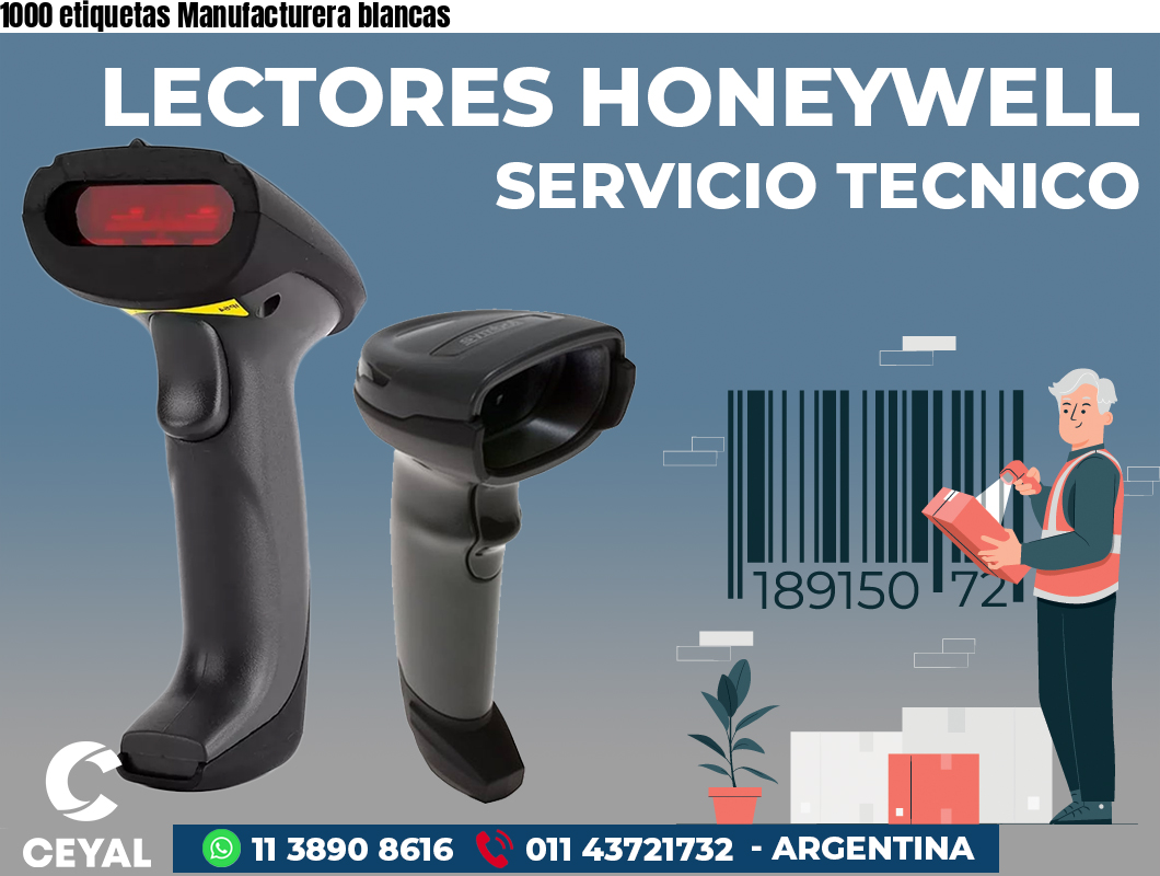 1000 etiquetas Manufacturera blancas