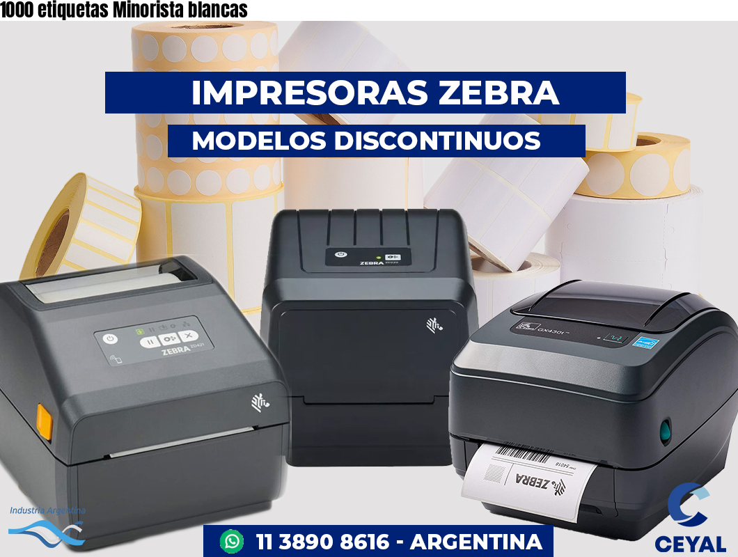 1000 etiquetas Minorista blancas