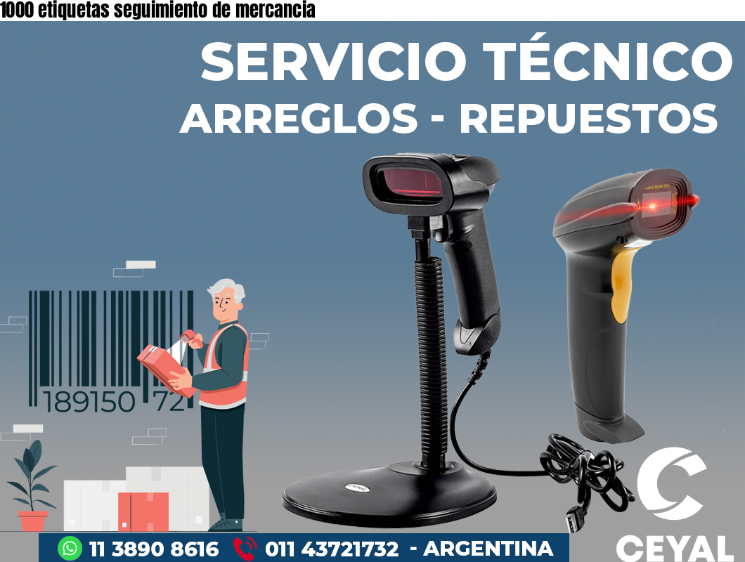 1000 etiquetas seguimiento de mercancia